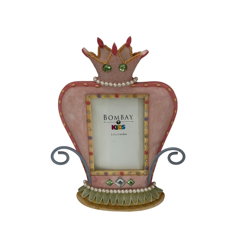 VTG Bombay Kids Princess Photo Frame Embellished With Jewels Holds 3.5x4@ Photo
